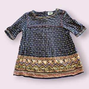 Holding Horses Anthro Rayon Embroidered Boho Maximalist Top Sz 2